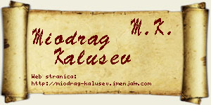 Miodrag Kalušev vizit kartica